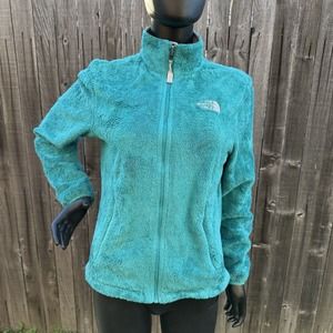 The North Face Womens Jacket Size Small Teal Osito AAHY Fuzzy Fleece Full‎ Zip
